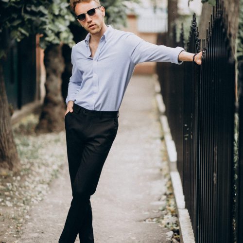 Stylish young handsome man in classy outfit