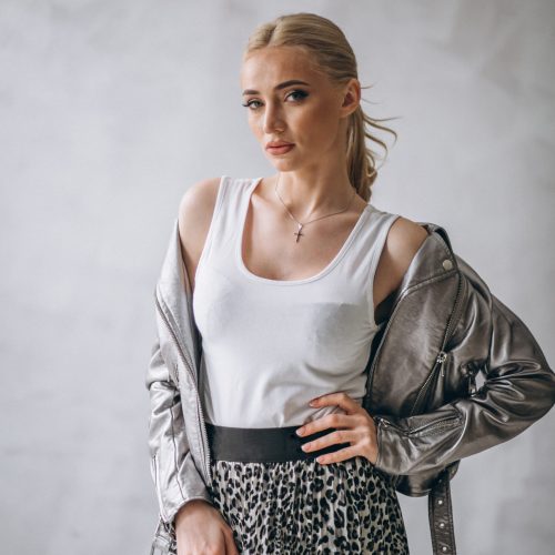 Woman model demonstrating cloths